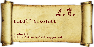 Lakó Nikolett névjegykártya