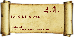 Lakó Nikolett névjegykártya