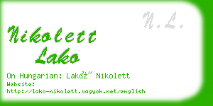 nikolett lako business card